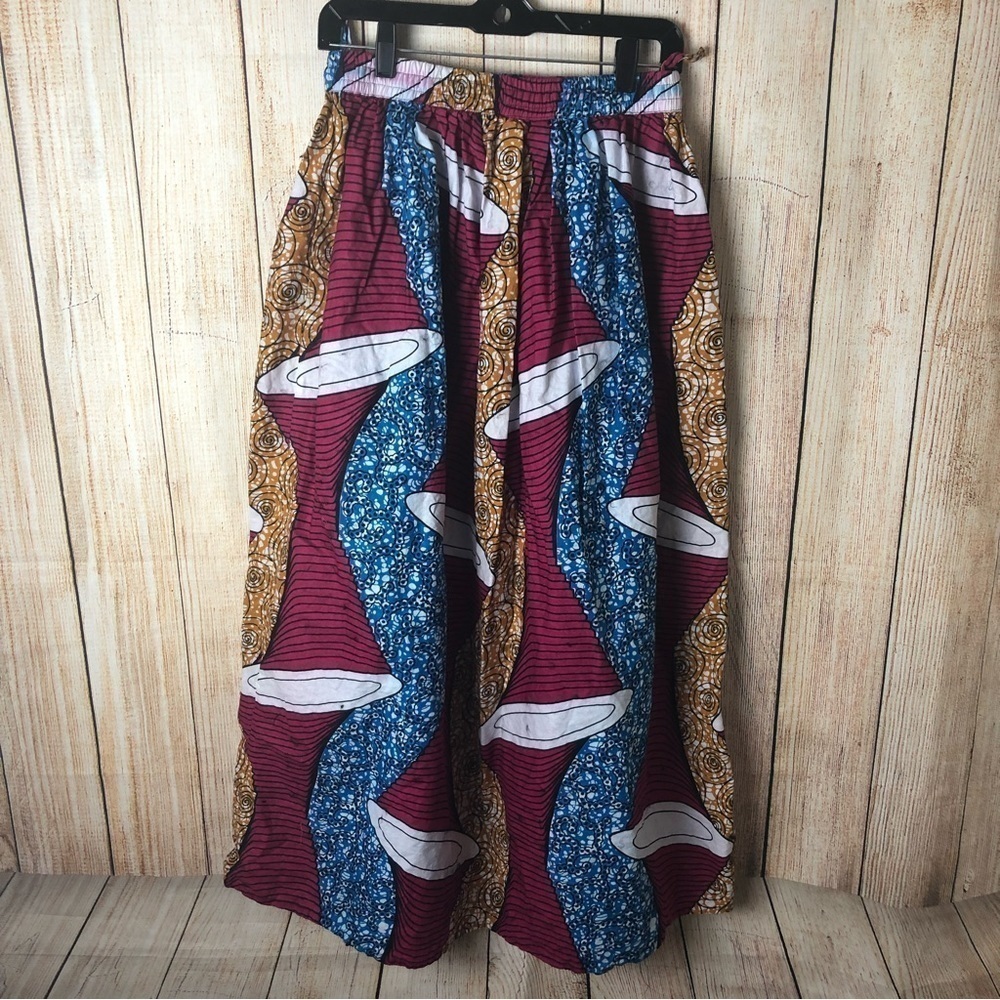 Multicolor High Waist Maxi A-Line Skirt - Picture 2 of 5
